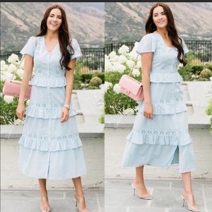 NWT Rachel Parcell Ruffle Tier Midi Dress XL